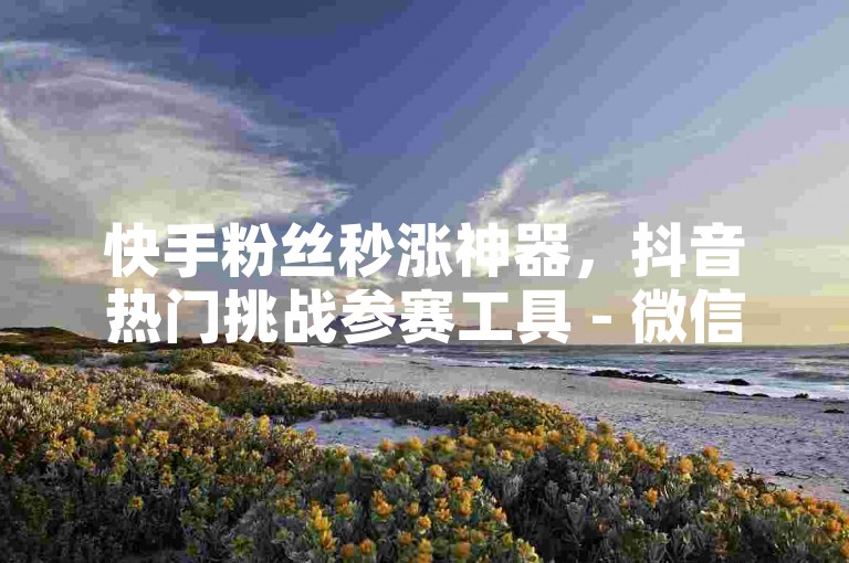 快手粉丝秒涨神器，抖音热门挑战参赛工具 - 微信朋友圈集赞服务 - 短视频平台流量助推秘籍大公开。