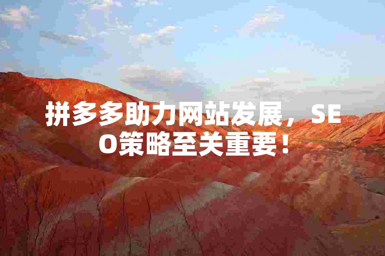 拼多多助力网站发展，SEO策略至关重要！