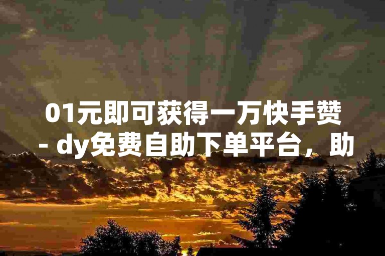 01元即可获得一万快手赞 - dy免费自助下单平台，助你轻松提升人气。