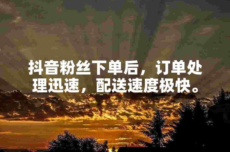 抖音粉丝下单后，订单处理迅速，配送速度极快。