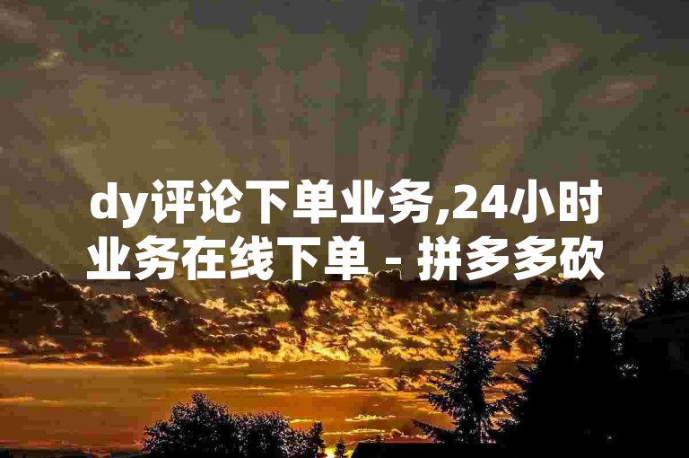 dy评论下单业务,24小时业务在线下单 - 拼多多砍价助力助手 - ks免费业务平台软件
