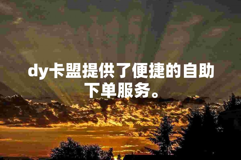 dy卡盟提供了便捷的自助下单服务。