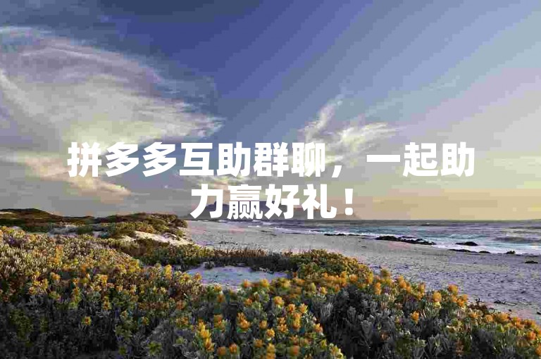 拼多多互助群聊，一起助力赢好礼！