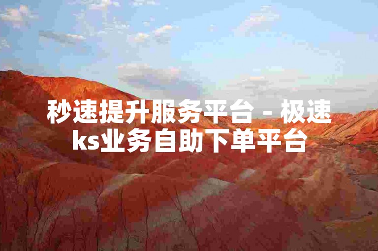 秒速提升服务平台 - 极速ks业务自助下单平台