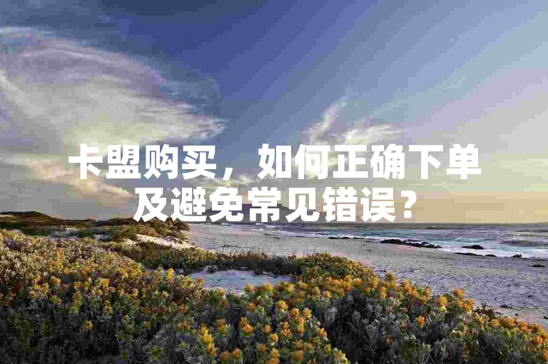 卡盟购买，如何正确下单及避免常见错误？