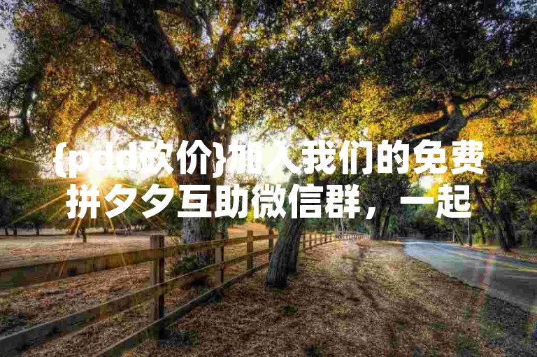 {pdd砍价}加入我们的免费拼夕夕互助微信群，一起享受砍价乐趣！