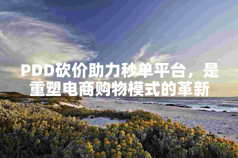 PDD砍价助力秒单平台，是重塑电商购物模式的革新力量。