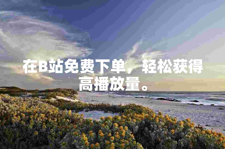 在B站免费下单，轻松获得高播放量。