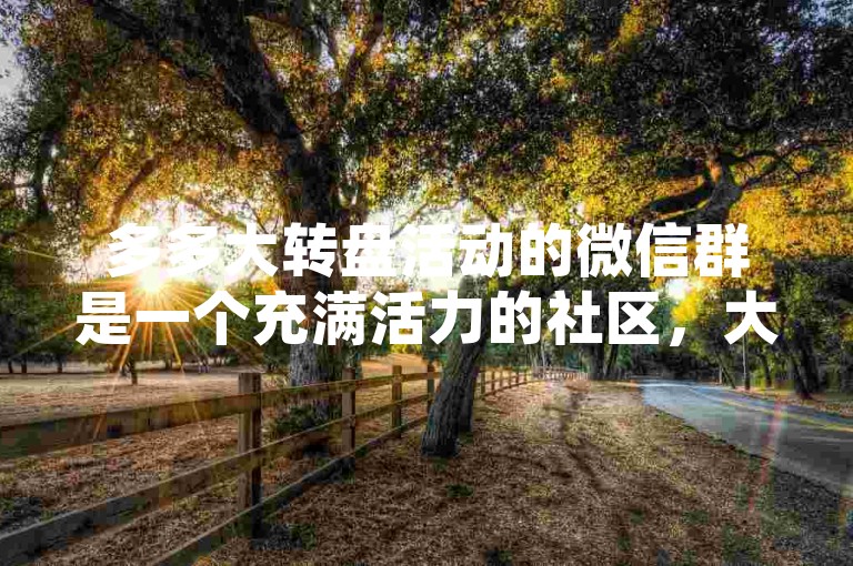 多多大转盘活动的微信群是一个充满活力的社区，大家在这里互相帮助，共享优惠。