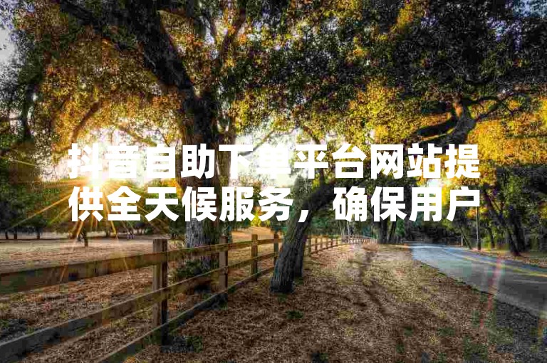 抖音自助下单平台网站提供全天候服务，确保用户随时可获取下单教程。