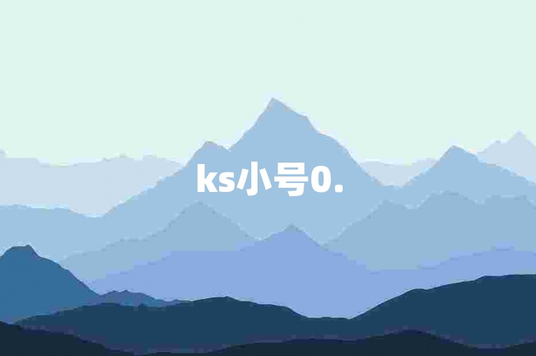 ks小号0.5元一个 - ks赞低价自助下单