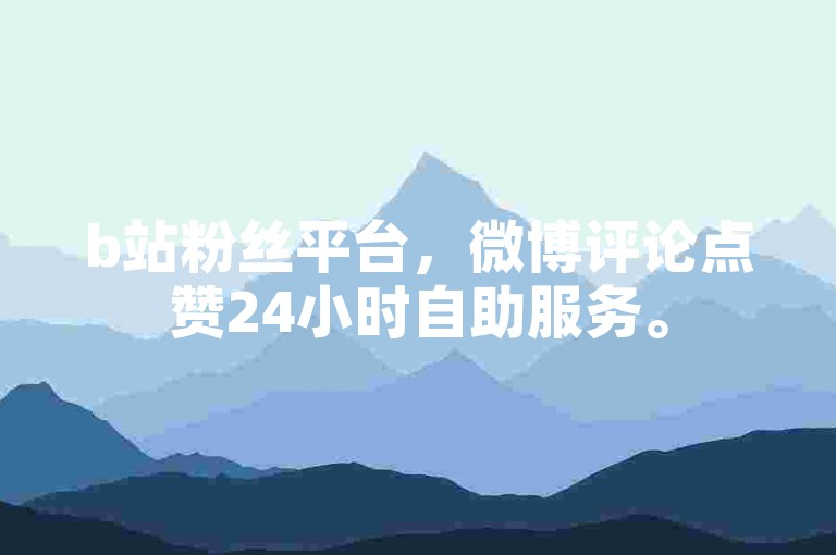 b站粉丝平台，微博评论点赞24小时自助服务。