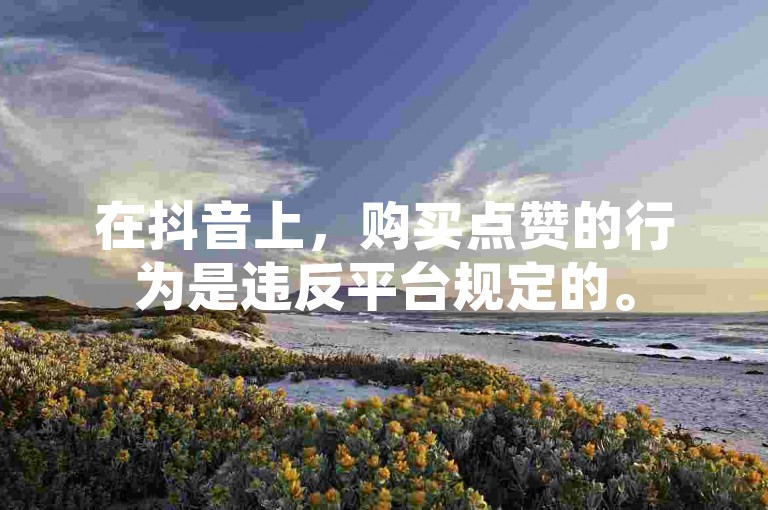 在抖音上，购买点赞的行为是违反平台规定的。