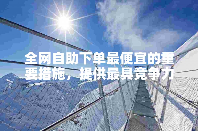 全网自助下单最便宜的重要措施，提供最具竞争力的价格，让每一位用户都能享受到实惠！新用户专享优惠！