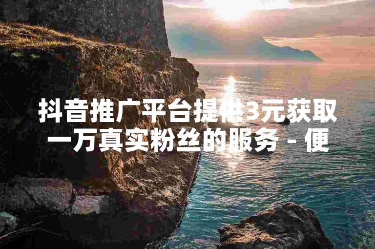 抖音推广平台提供3元获取一万真实粉丝的服务 - 便捷的自助下单网站。