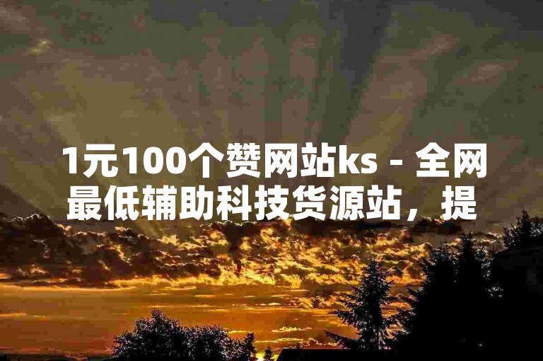 1元100个赞网站ks - 全网最低辅助科技货源站，提供各种社交媒体平台的点赞、粉丝增长等服务。