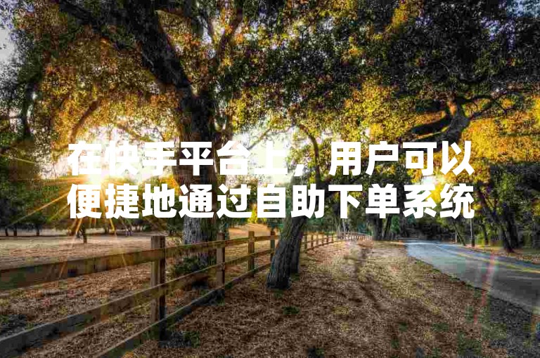 在快手平台上，用户可以便捷地通过自助下单系统，享受到24小时不间断的真人业务服务。