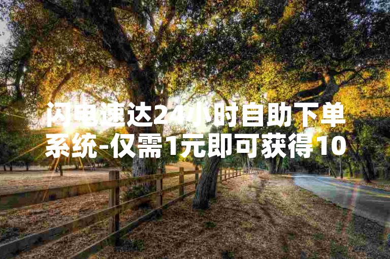闪电速达24小时自助下单系统-仅需1元即可获得1000真实粉丝，快手用户专属的快速增粉网站，一分钟轻松拥有3000+粉丝。