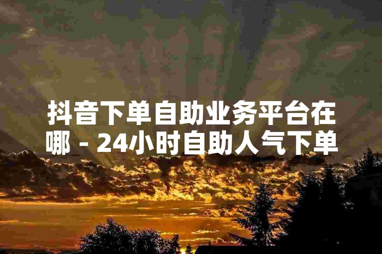 抖音下单自助业务平台在哪 - 24小时自助人气下单平台，提供便捷、高效的服务体验。