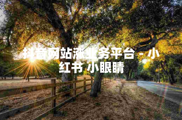 抖音网站涨业务平台 - 小红书 小眼睛