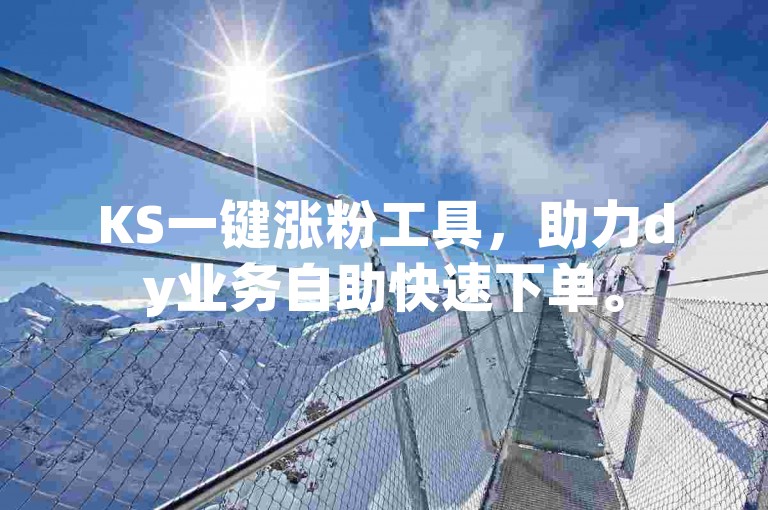 KS一键涨粉工具，助力dy业务自助快速下单。