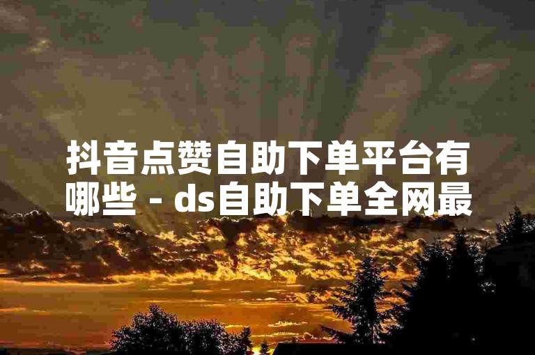 抖音点赞自助下单平台有哪些 - ds自助下单全网最低
