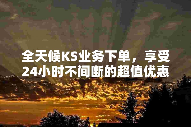 全天候KS业务下单，享受24小时不间断的超值优惠。
