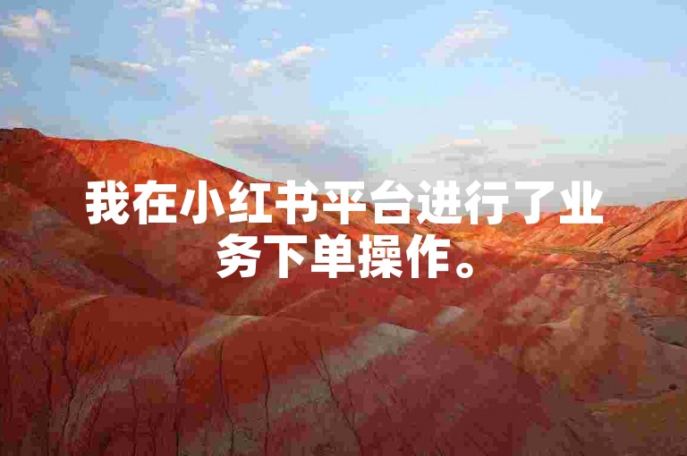 我在小红书平台进行了业务下单操作。