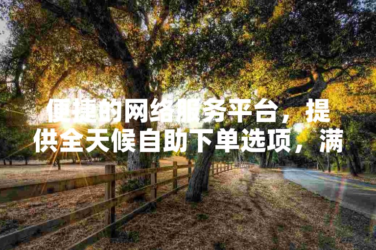 便捷的网络服务平台，提供全天候自助下单选项，满足您的各种业务需求。
