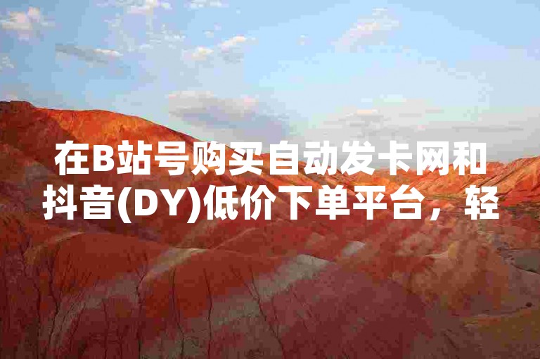 在B站号购买自动发卡网和抖音(DY)低价下单平台，轻松获取所需的虚拟商品。