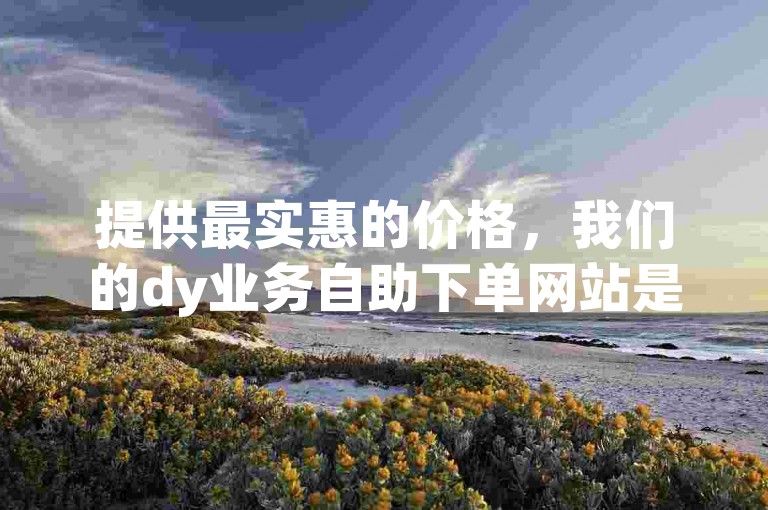 提供最实惠的价格，我们的dy业务自助下单网站是您寻找全网最低价dy业务平台的首选。