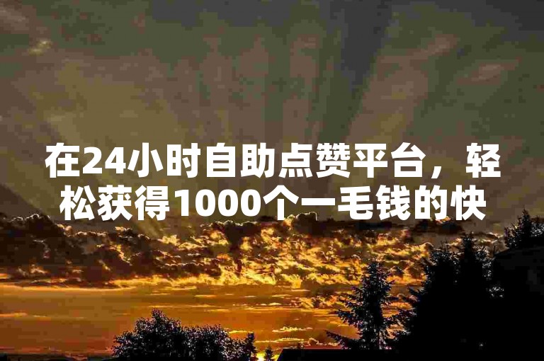 在24小时自助点赞平台，轻松获得1000个一毛钱的快手赞。