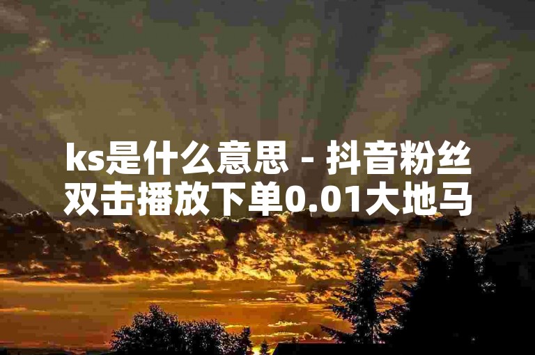 ks是什么意思 - 抖音粉丝双击播放下单0.01大地马山房产活动