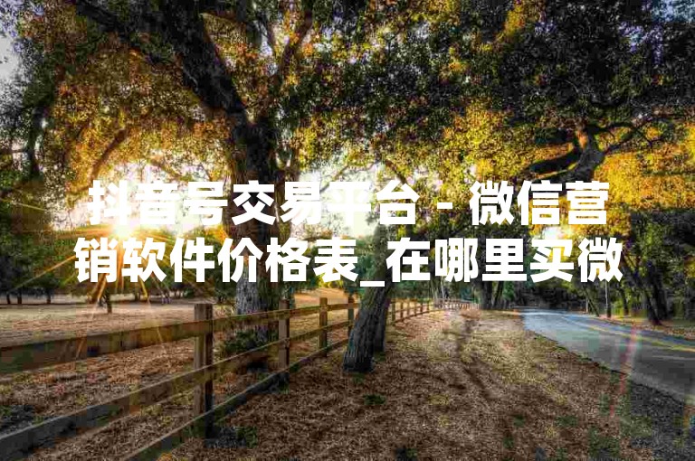 抖音号交易平台 - 微信营销软件价格表_在哪里买微信10元1000粉