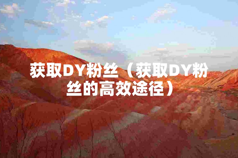 获取DY粉丝（获取DY粉丝的高效途径）