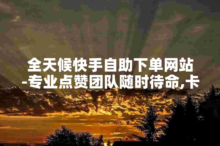 全天候快手自助下单网站-专业点赞团队随时待命,卡盟平台官方网站实时服务