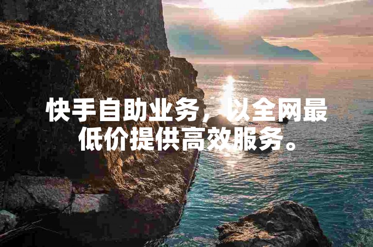 快手自助业务，以全网最低价提供高效服务。