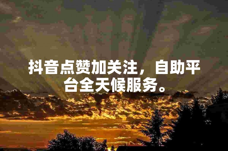 抖音点赞加关注，自助平台全天候服务。