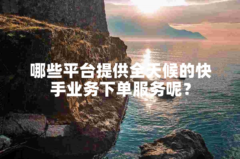 哪些平台提供全天候的快手业务下单服务呢？