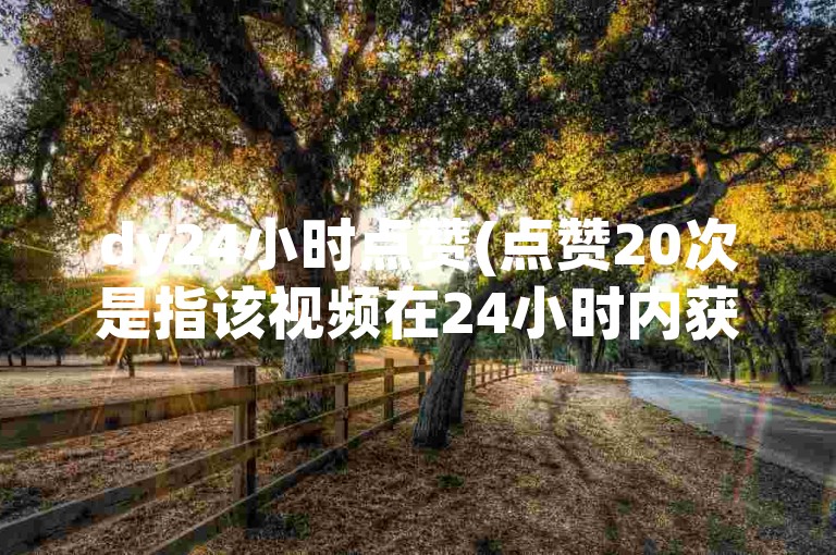 dy24小时点赞(点赞20次是指该视频在24小时内获得了20个赞)。
