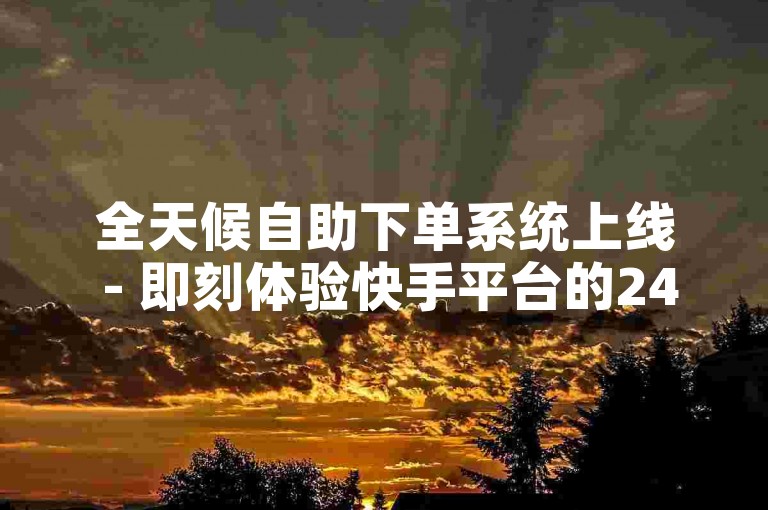 全天候自助下单系统上线 - 即刻体验快手平台的24小时快速发货服务。