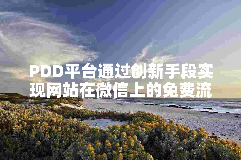 PDD平台通过创新手段实现网站在微信上的免费流量导入，开拓了数字营销的新纪元。