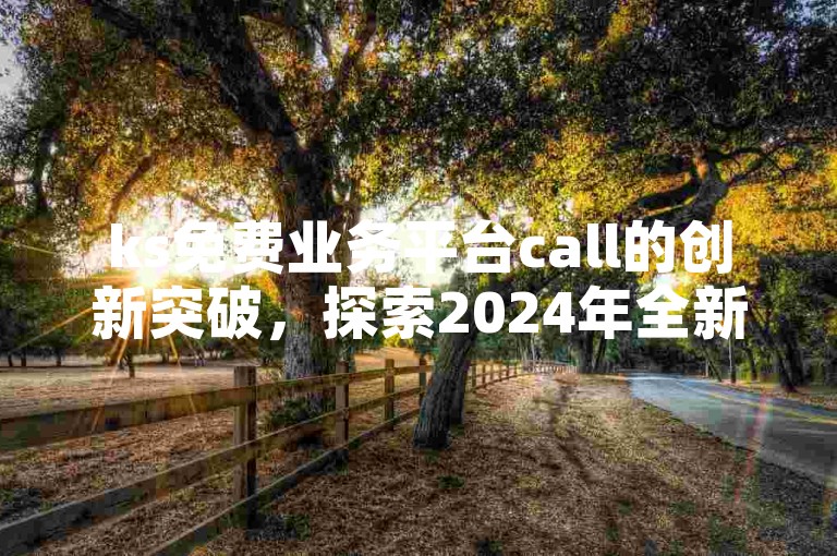ks免费业务平台call的创新突破，探索2024年全新免费服务！