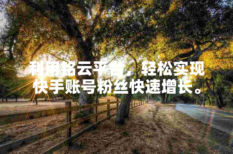 利用铭云平台，轻松实现快手账号粉丝快速增长。