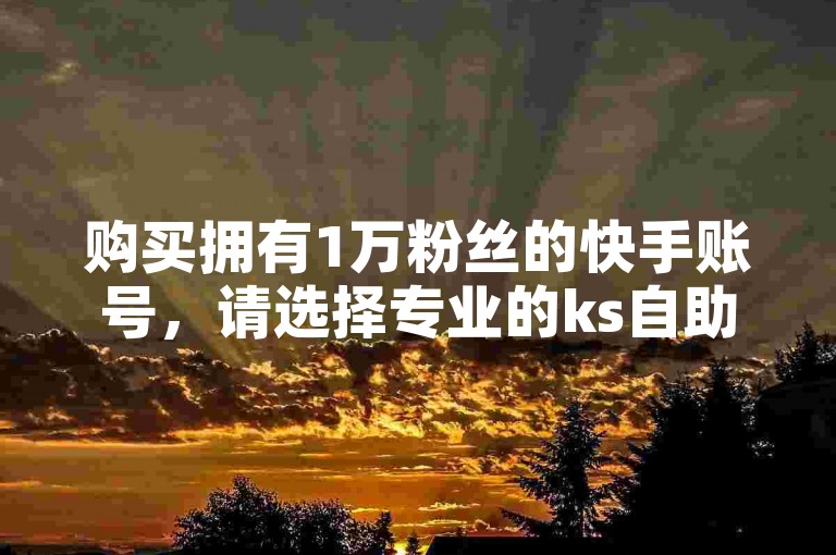 购买拥有1万粉丝的快手账号，请选择专业的ks自助下单服务平台。