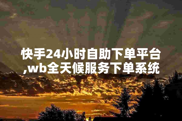 快手24小时自助下单平台,wb全天候服务下单系统。