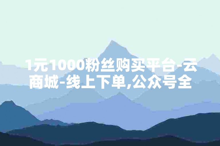 1元1000粉丝购买平台-云商城-线上下单,公众号全天候自助下单商城