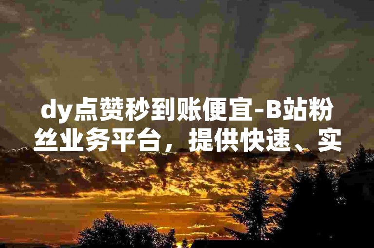 dy点赞秒到账便宜-B站粉丝业务平台，提供快速、实惠的点赞服务。