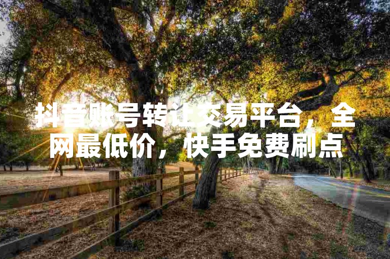 抖音账号转让交易平台，全网最低价，快手免费刷点赞网站。
