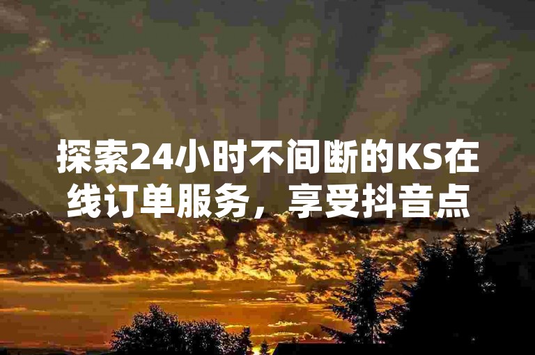 探索24小时不间断的KS在线订单服务，享受抖音点赞全天候支持 - 体验dy优惠下单，全网最经济的业务平台，快手揭秘等你来发现！